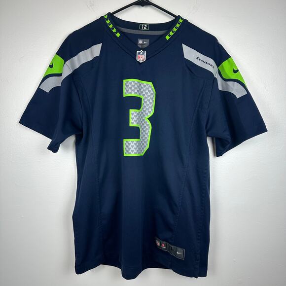 Nike NFL On Field Mens Seattle Seahawks #3 Russell Wilson Blue Home Jersey XL - Picture 1 of 13